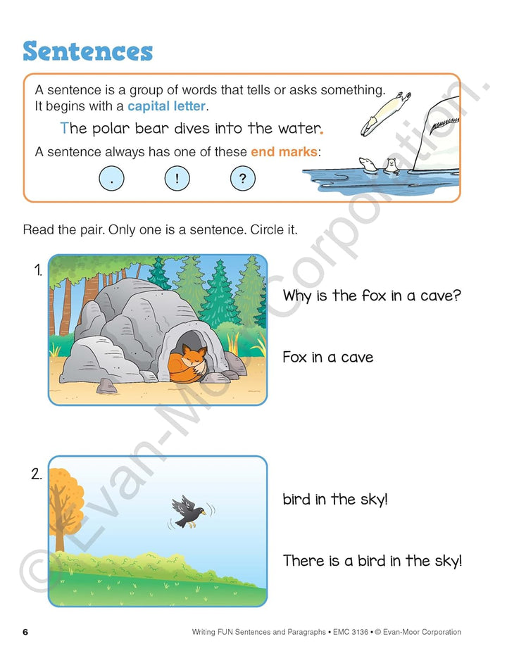 Evan-Moor Grade 1-3 Writing FUN Sentences and Paragraphs