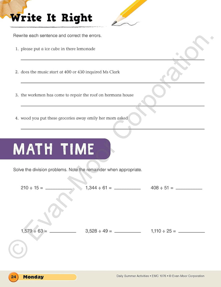 Evan-Moor Grade 5-6 Daily Summer Activities
