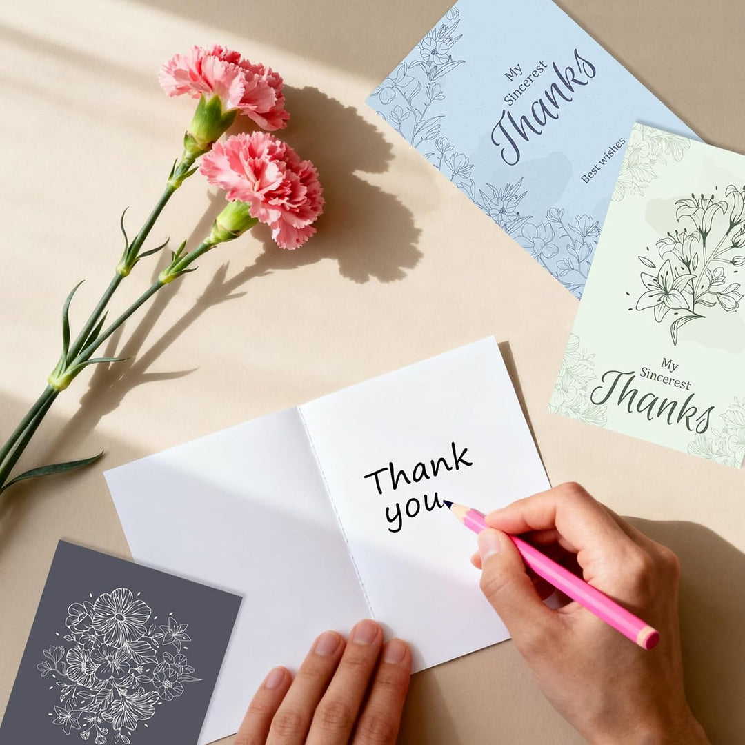 48 Pcs Thank You Cards with Envelopes + Seal Stickers