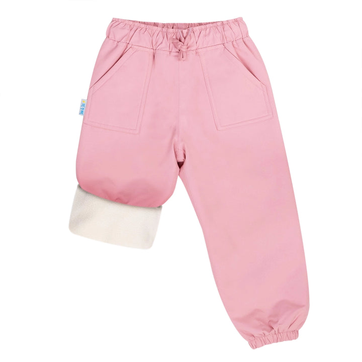 >Jan & Jul Kids Cozy-Dry Rain & Snow Pants (Fleece Lined) - Dusty Pink