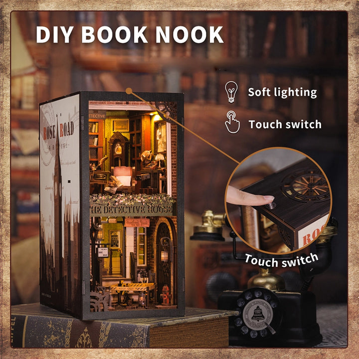 >Hands Craft DIY Book Nook Kit: Rose Detective Agency with Dust Cover