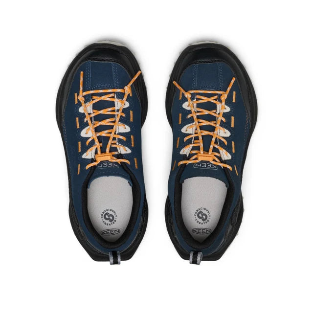>KEEN Kids Jasper Zionic All-Terrain Traction Sneaker - NAVAL ACADEMY/FLAME ORANGE