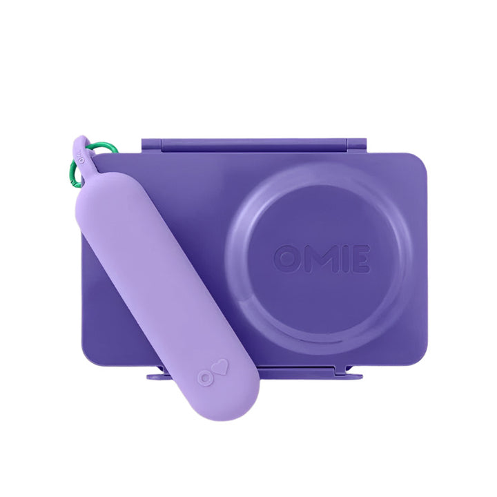 OmieBox UP Lunch Box with Fork, Spoon + Pod Set (Galaxy Purple)