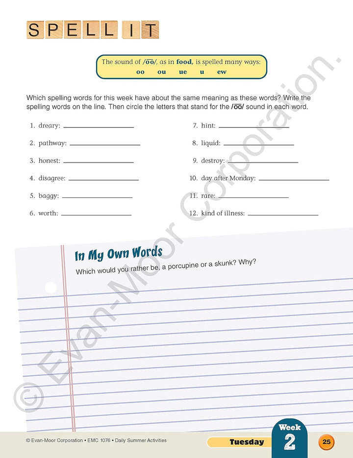 Evan-Moor Grade 5-6 Daily Summer Activities
