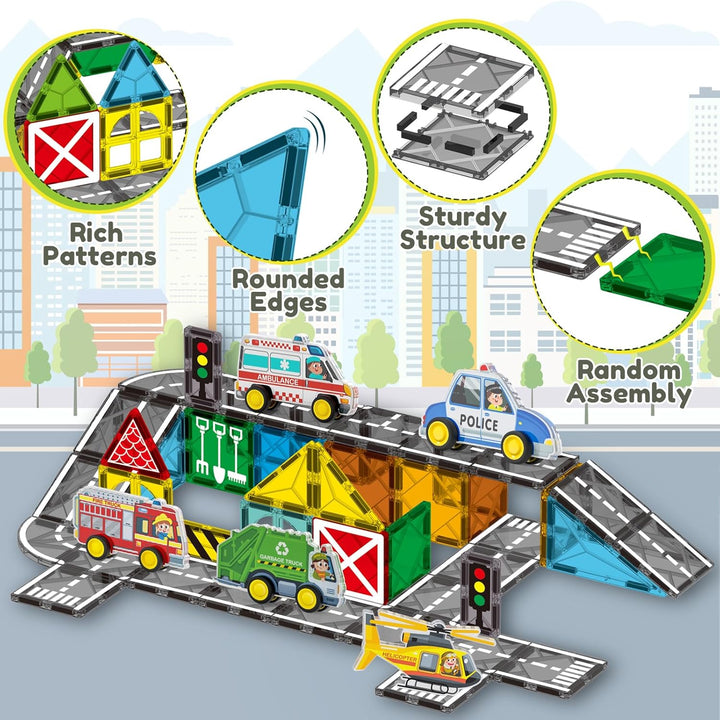 City Road Set Magnetic Tiles