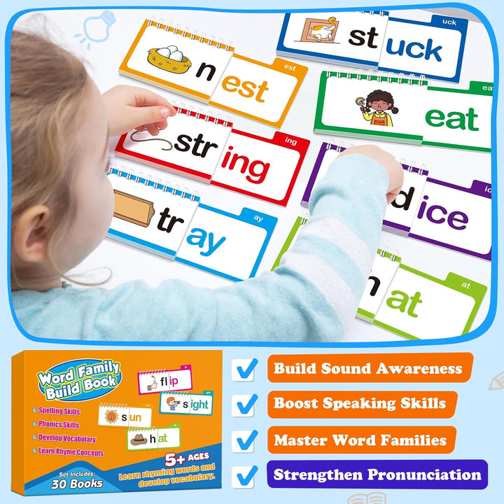 30 Phonics Vocabulary Learning Flashcards Books