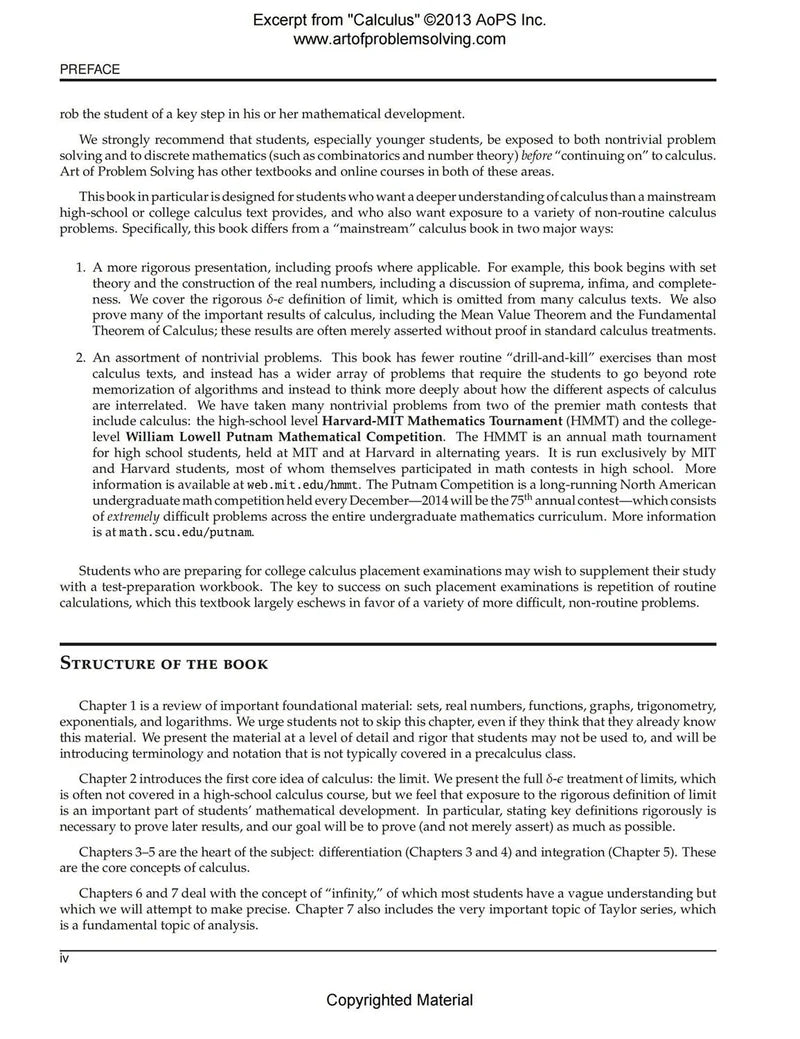 AoPS - Calculus (Text + Solutions) - Ages 16+