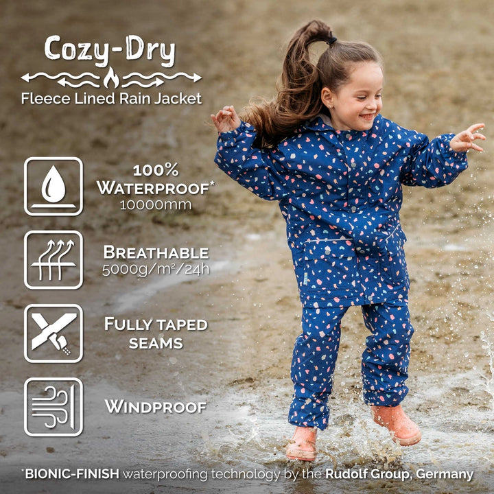 >Jan & Jul Kids Cozy-Dry Waterproof Rain Jacket - Apricot Flower