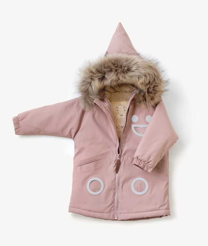 BOXBO Kids Mid-Length Waterproof & Snowproof Winter Coat - Pink