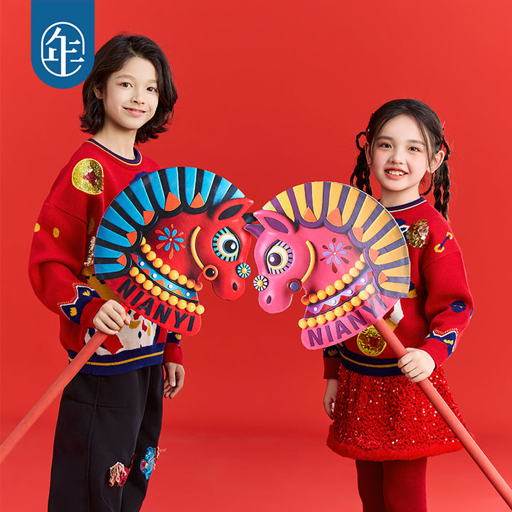 >Nian 年衣 马上有钱毛衣 - 年衣红