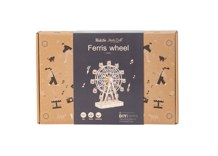 >Hands Craft DIY 3D Wooden Puzzle Music Box: Ferris Wheel