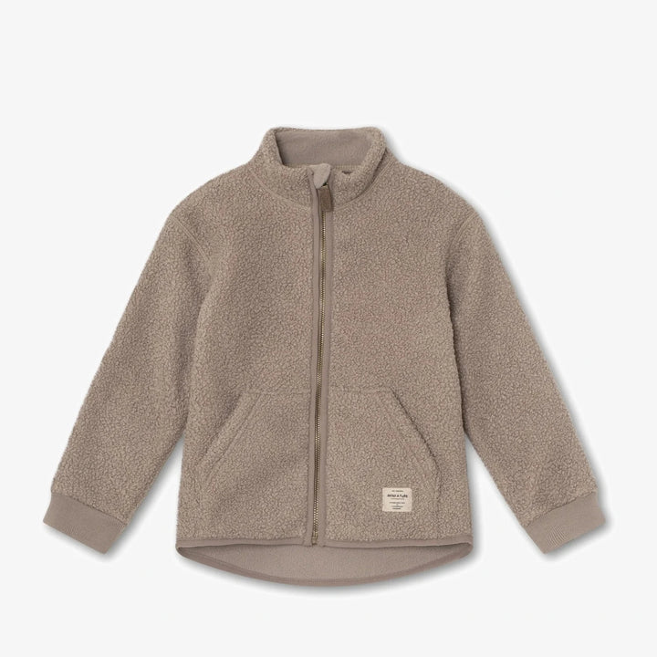 MINI A TURE Kids MATSALEH Teddyfleece Jacket - Grey Brown