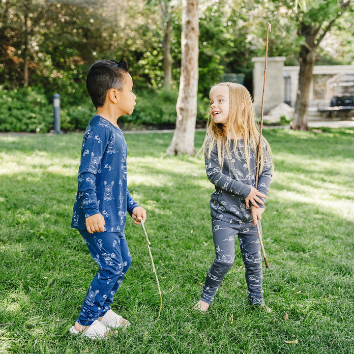 >Woolino Kids Merino Wool Base Layer Long Sleeve Top + Leggings Set - Farm