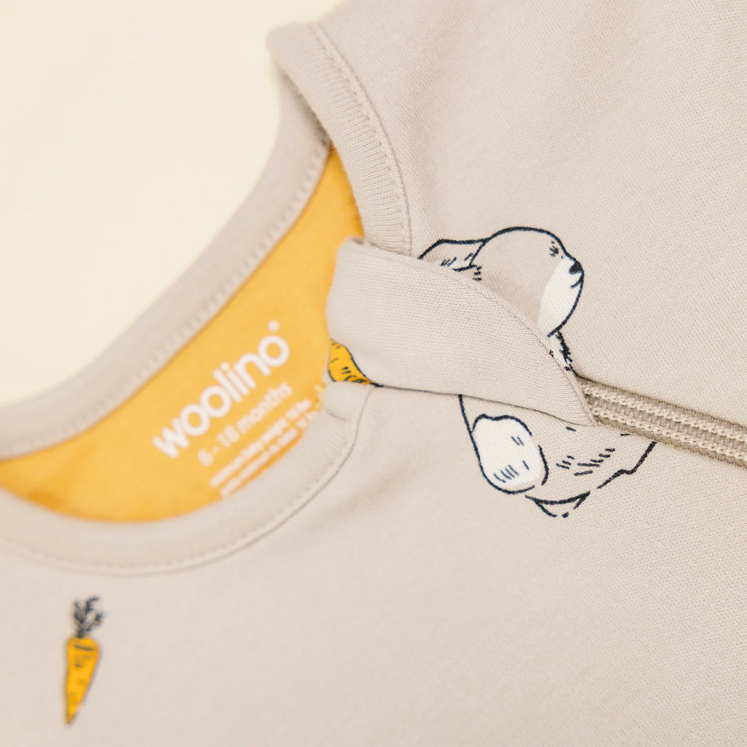 >Woolino Baby Merino Wool & Organic Cotton Slumber Sack Sleep Bag - Bunny