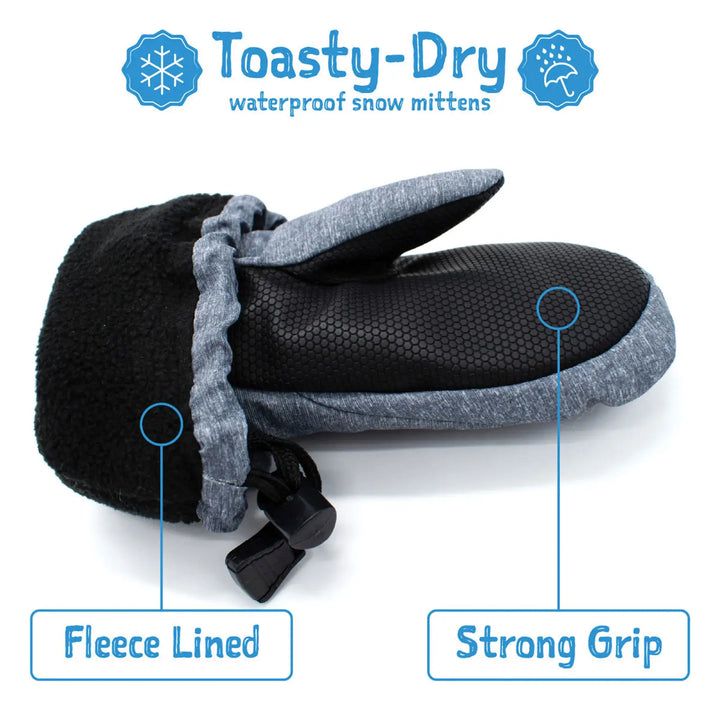 >Jan & Jul Kids Toasty-Dry Waterproof Snow Mitten - Grey Construction