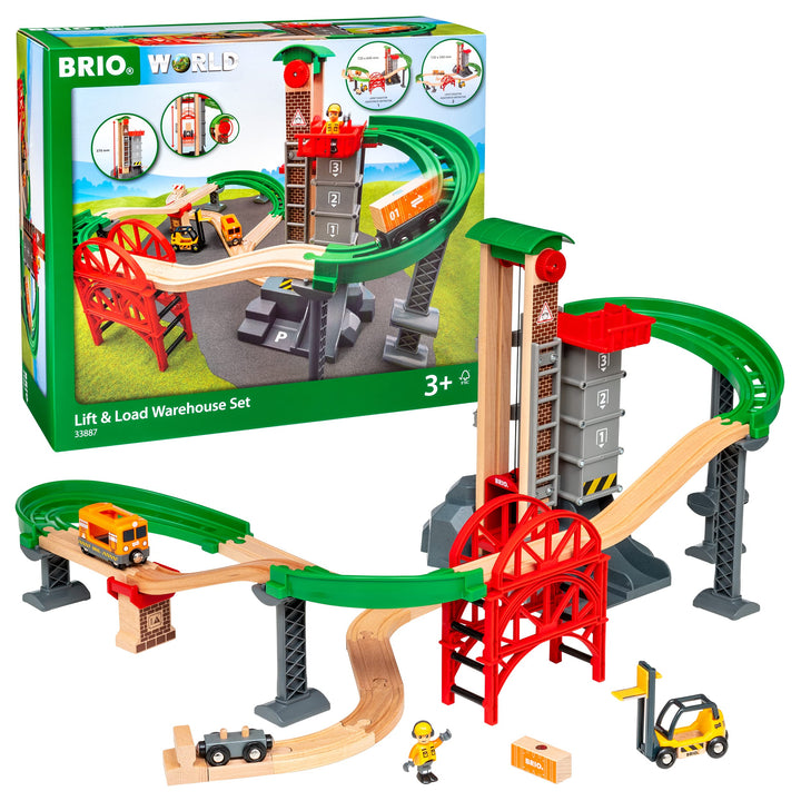 BRIO 33887 Lift & Load Warehouse Set 3+