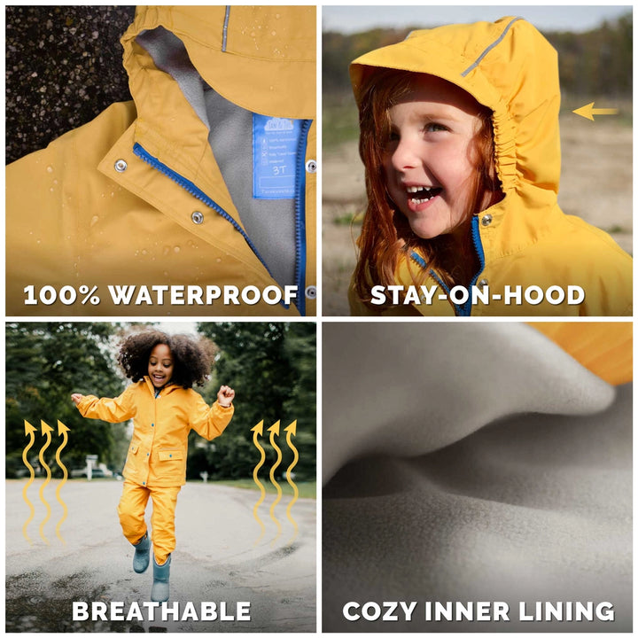 >Jan & Jul Kids Cozy-Dry Waterproof Rain Jacket - Dusty Pink
