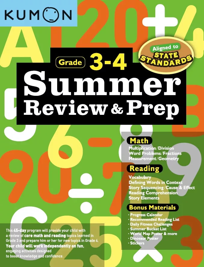 >KUMON Grade 3-4 Summer Review & Prep Age 6-10