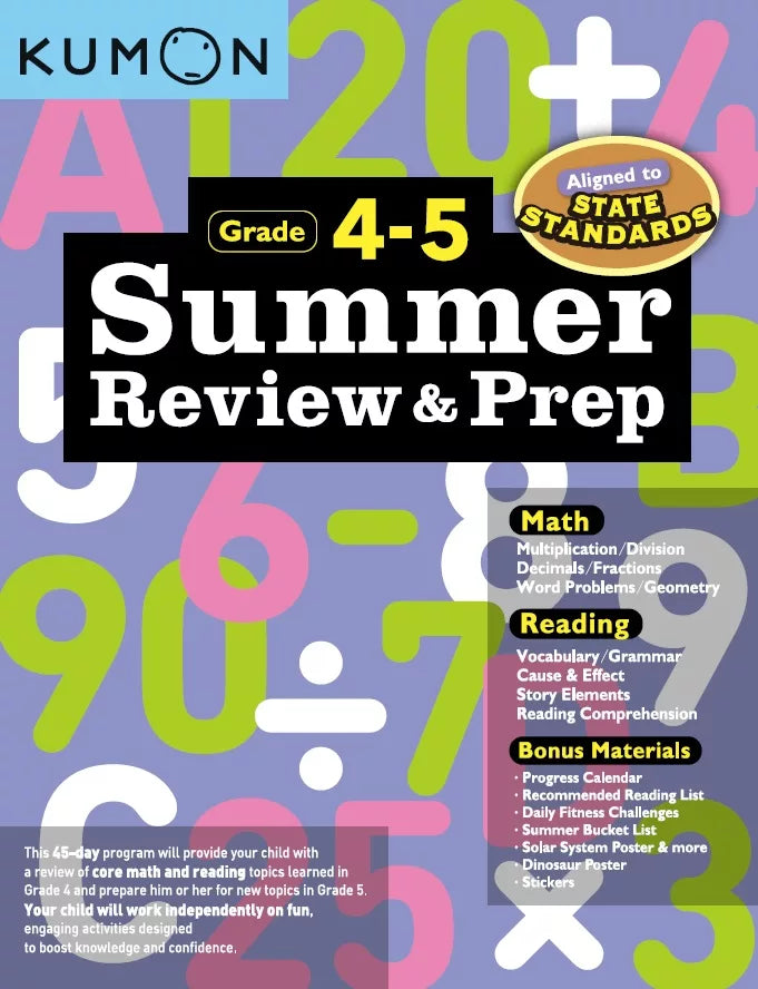 >KUMON Grade 4-5 Summer Review & Prep Age 8-12