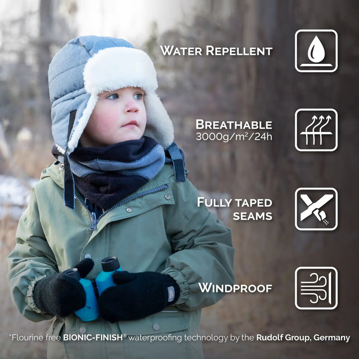 >Jan & Jul Kids Toasty-Dry Trapper Hat - Grey Construction