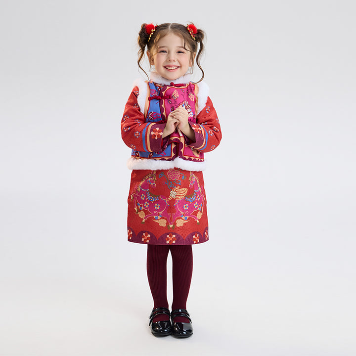 >Nian 年衣 锦绣前程马褂套装 - 年衣红