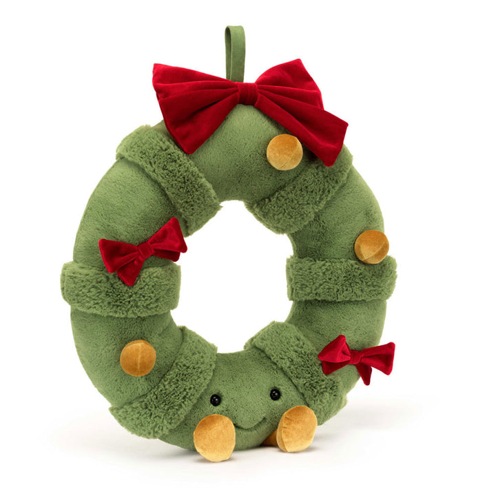 Jellycat Amuseables Decorated Christmas Wreath 17.3in x 14.6in x 3.5in