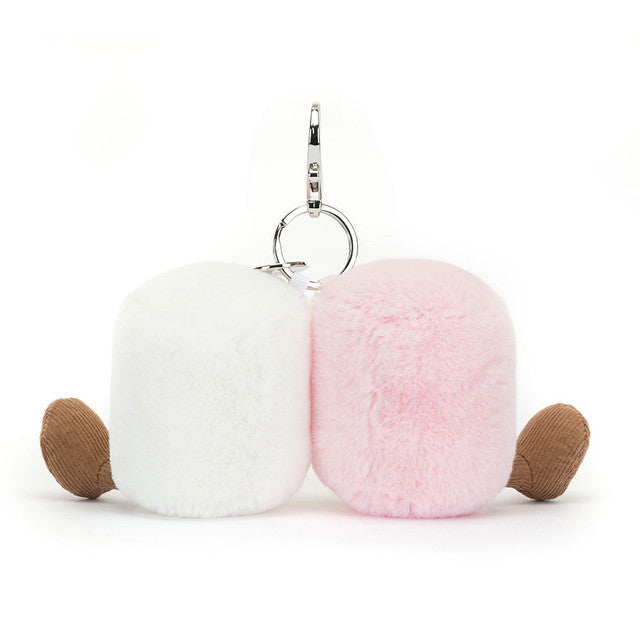 Jellycat Amuseables Pair Of Marshmallows Bag Charm 5.9in x 4.3in x 2in