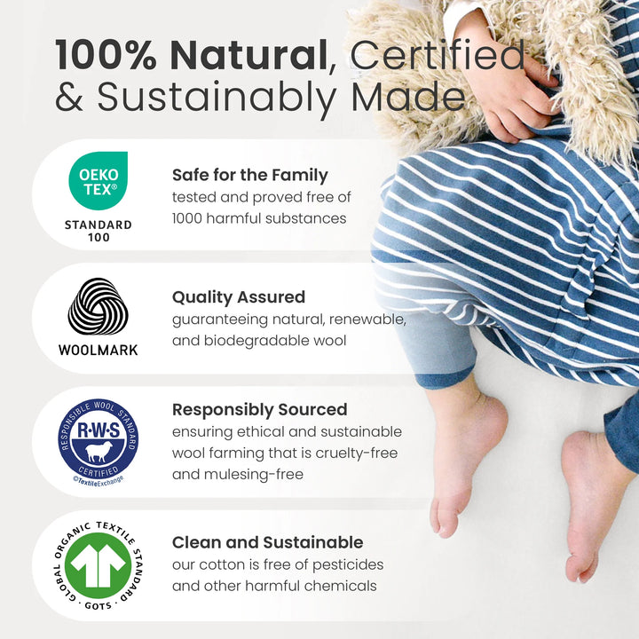 >Woolino Merino Wool 4 Season Baby Sleep Bag with FEET opening - Puppy