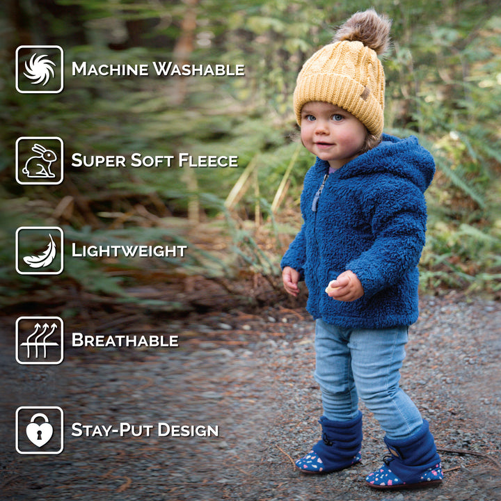 >Jan & Jul Baby Stay-Put Cozy Booties - Dusty Pink