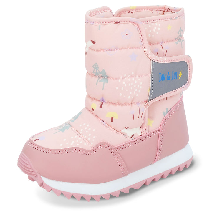 >Jan &amp; Jul Kids Toasty-Dry Tall Puffy Winter Boots - Pink Forest