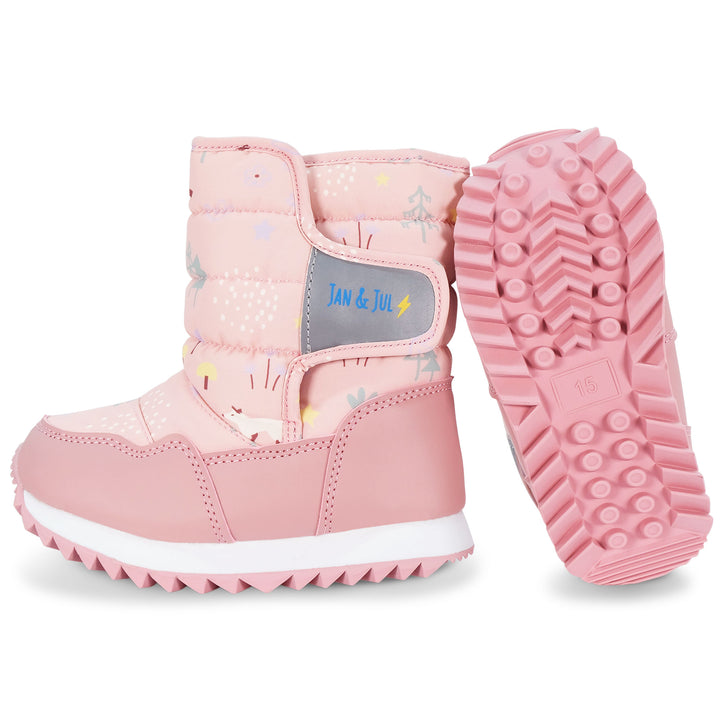 >Jan &amp; Jul Kids Toasty-Dry Tall Puffy Winter Boots - Pink Forest