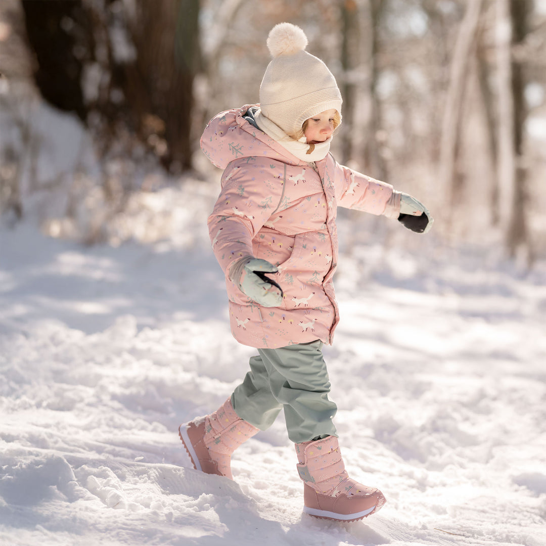 >Jan &amp; Jul Kids Toasty-Dry Tall Puffy Winter Boots - Pink Forest