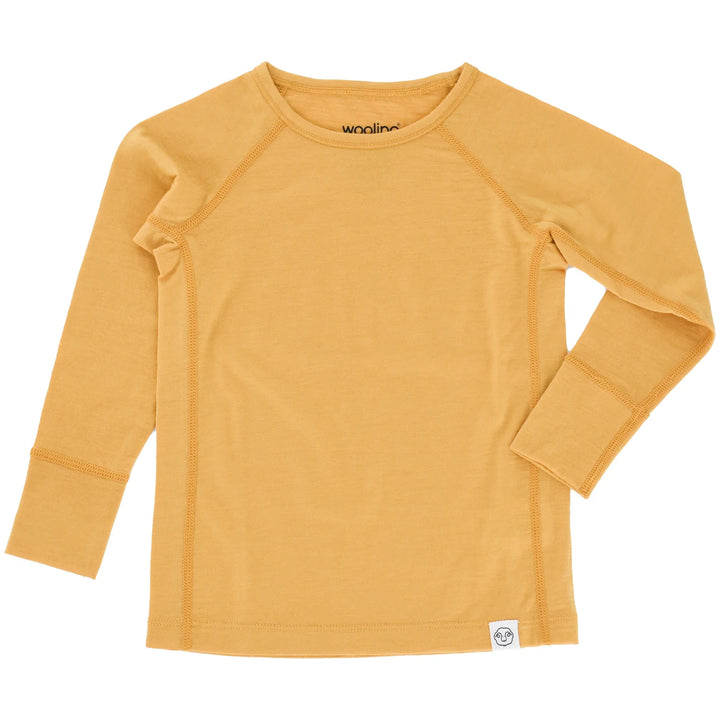 >Woolino Kids Merino Wool Base Layer Long Sleeve Top + Leggings Set - Honey