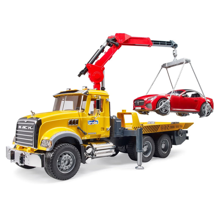 >Bruder 02829 MACK Granite Tow-Truck w/ Bruder Roadster 20.7 x 7.3 x 11 inch