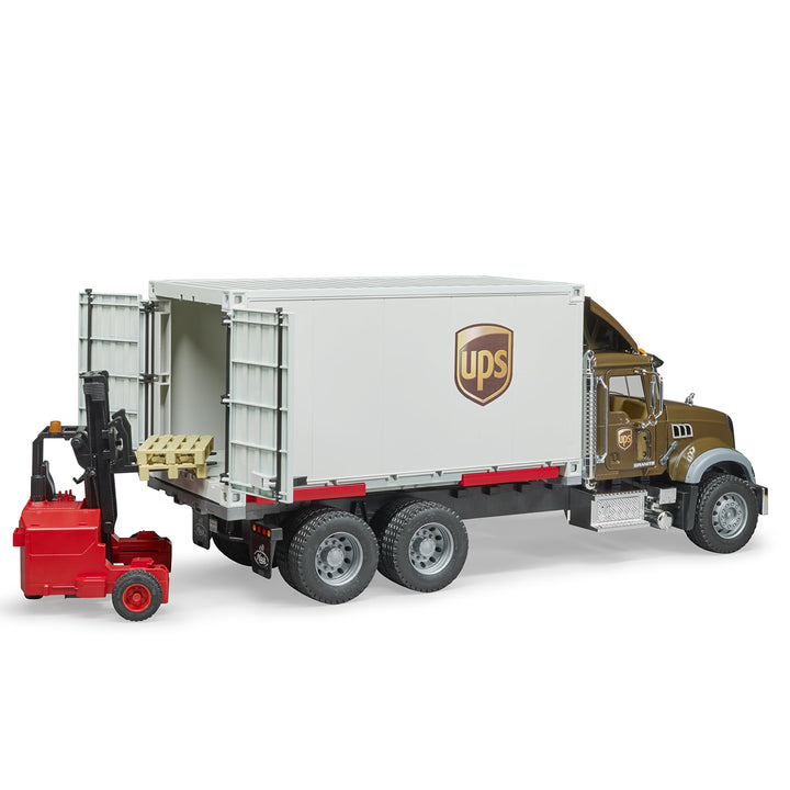 >Bruder 02828 MACK Granite UPS Logistics Truck and Forklift