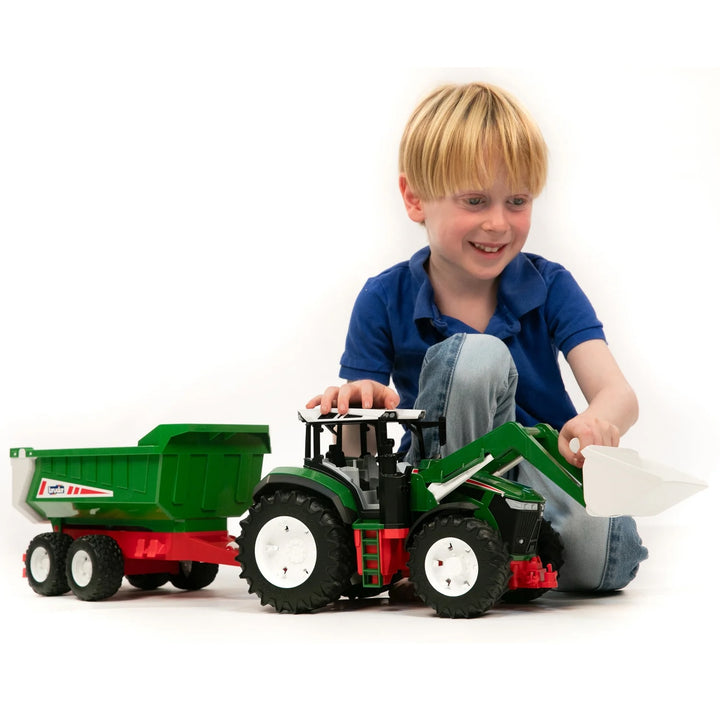 >Bruder 03452 Roadmax Tractor with Front Loader and Tipping Trailer