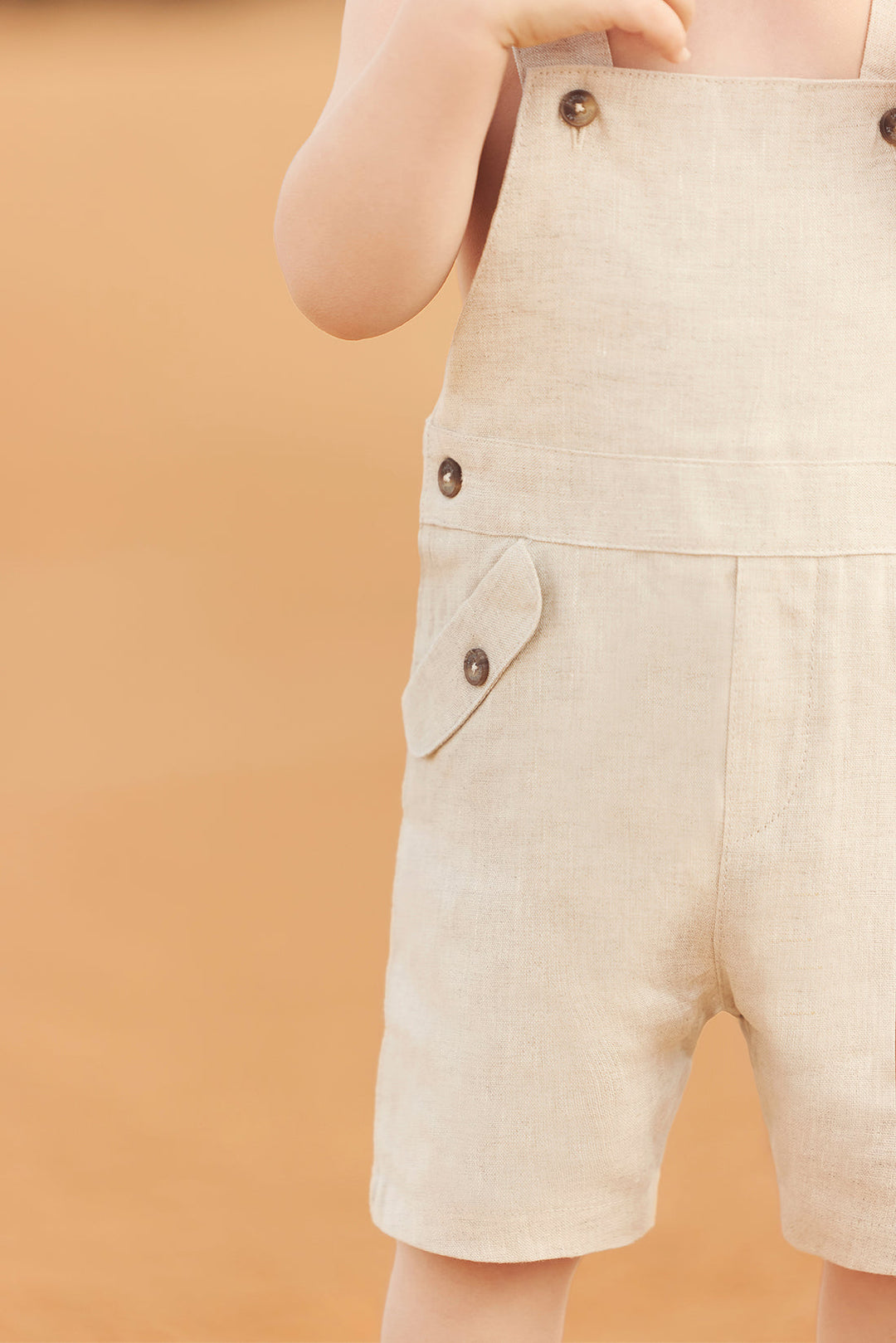 Tartine et Chocolat Baby Linen Dungarees - Heather Sand