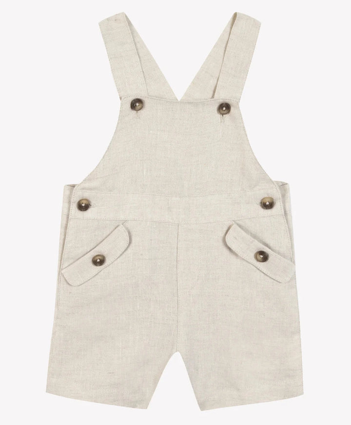 Tartine et Chocolat Baby Linen Dungarees - Heather Sand