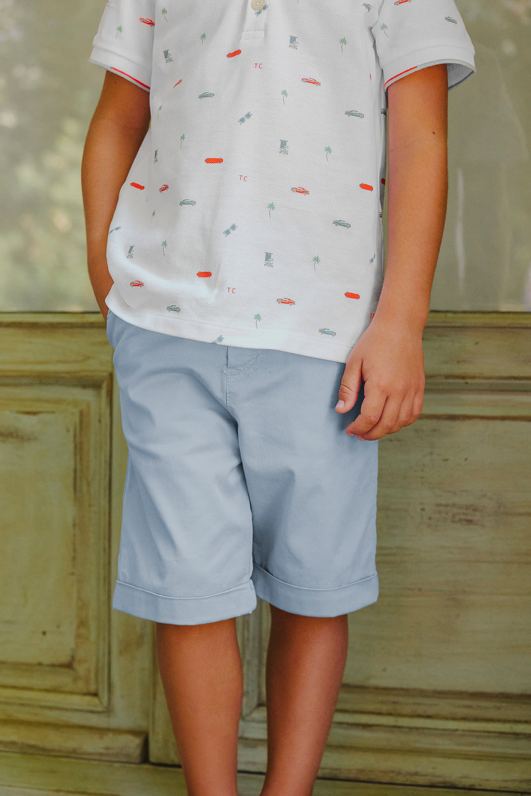 Tartine et Chocolat Kids Blue Greyé Twill Short