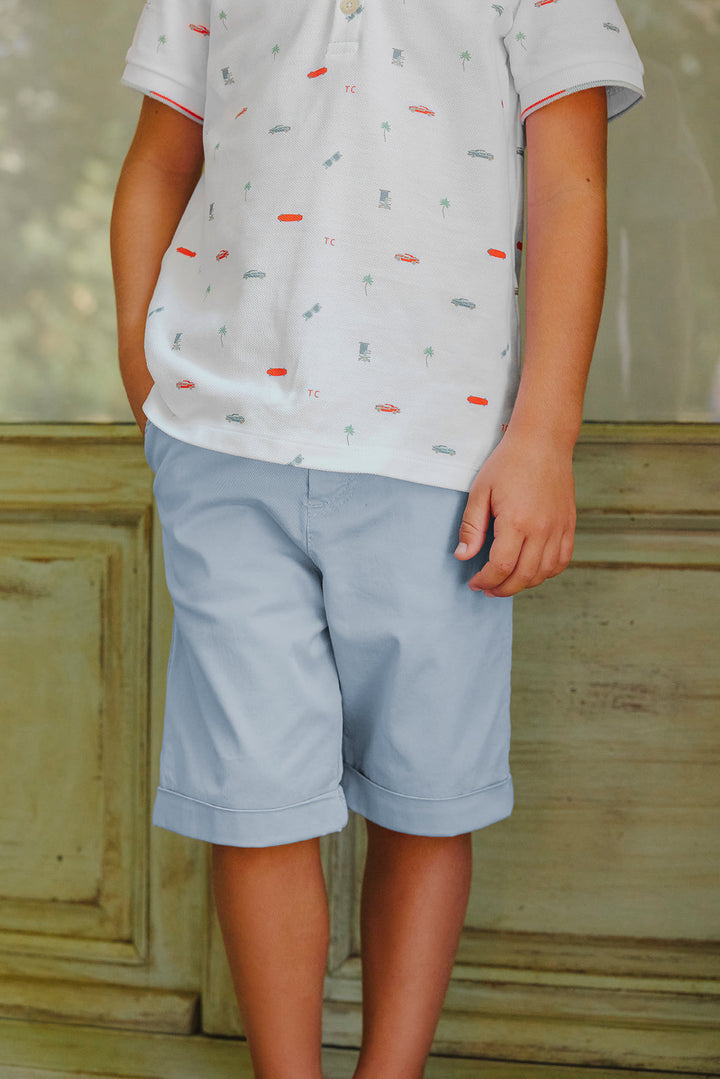 Tartine et Chocolat Kids Blue Greyé Twill Short