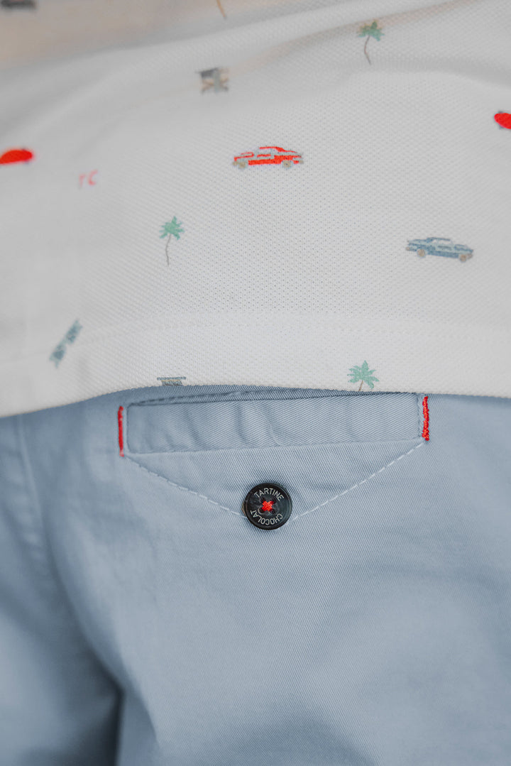 Tartine et Chocolat Kids Blue Greyé Twill Short