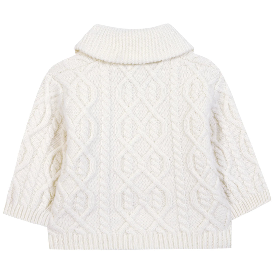 Tartine et Chocolat Kids Wool Cardigan Sweater - Cream