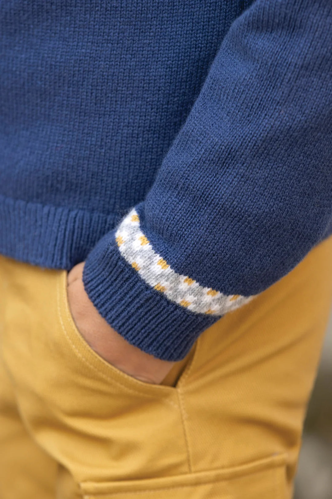 >Tartine et Chocolat Kids Wool Jacquard Knitwear Sweater - Indigo