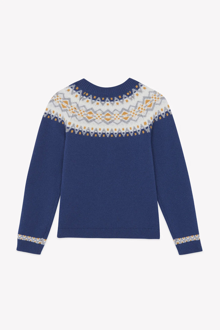 >Tartine et Chocolat Kids Wool Jacquard Knitwear Sweater - Indigo
