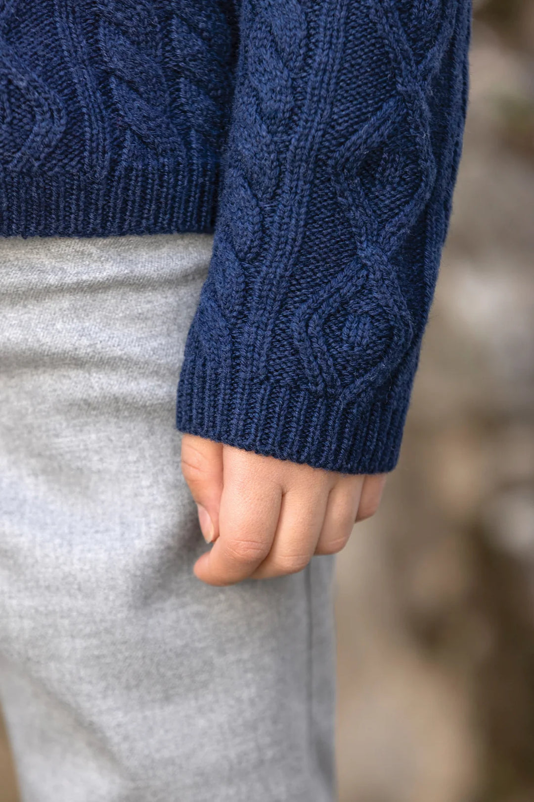 >Tartine et Chocolat Kids Wool Cable Knitwear Sweater - Navy