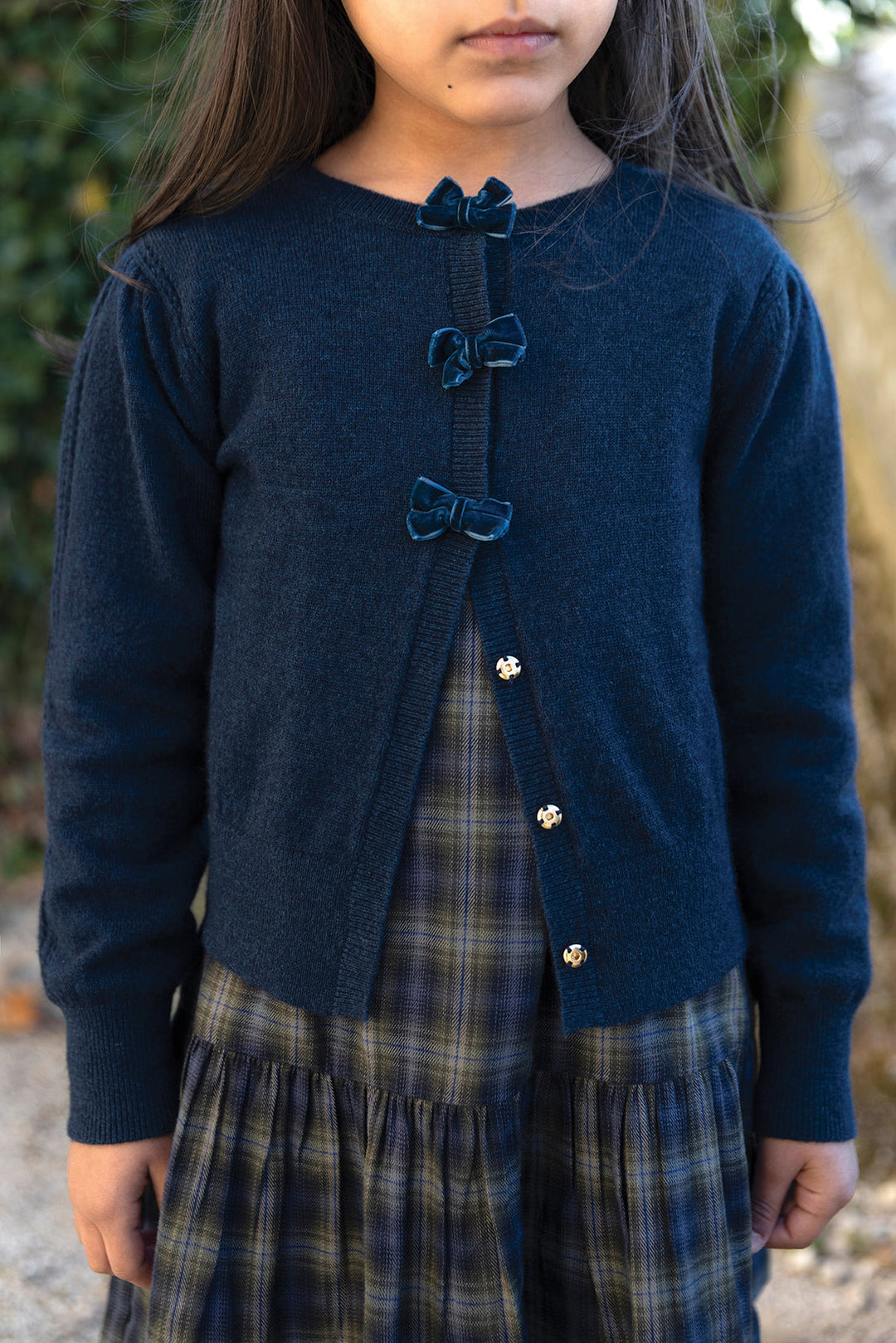>Tartine et Chocolat Kids Wool Bows Cardigan - Navy