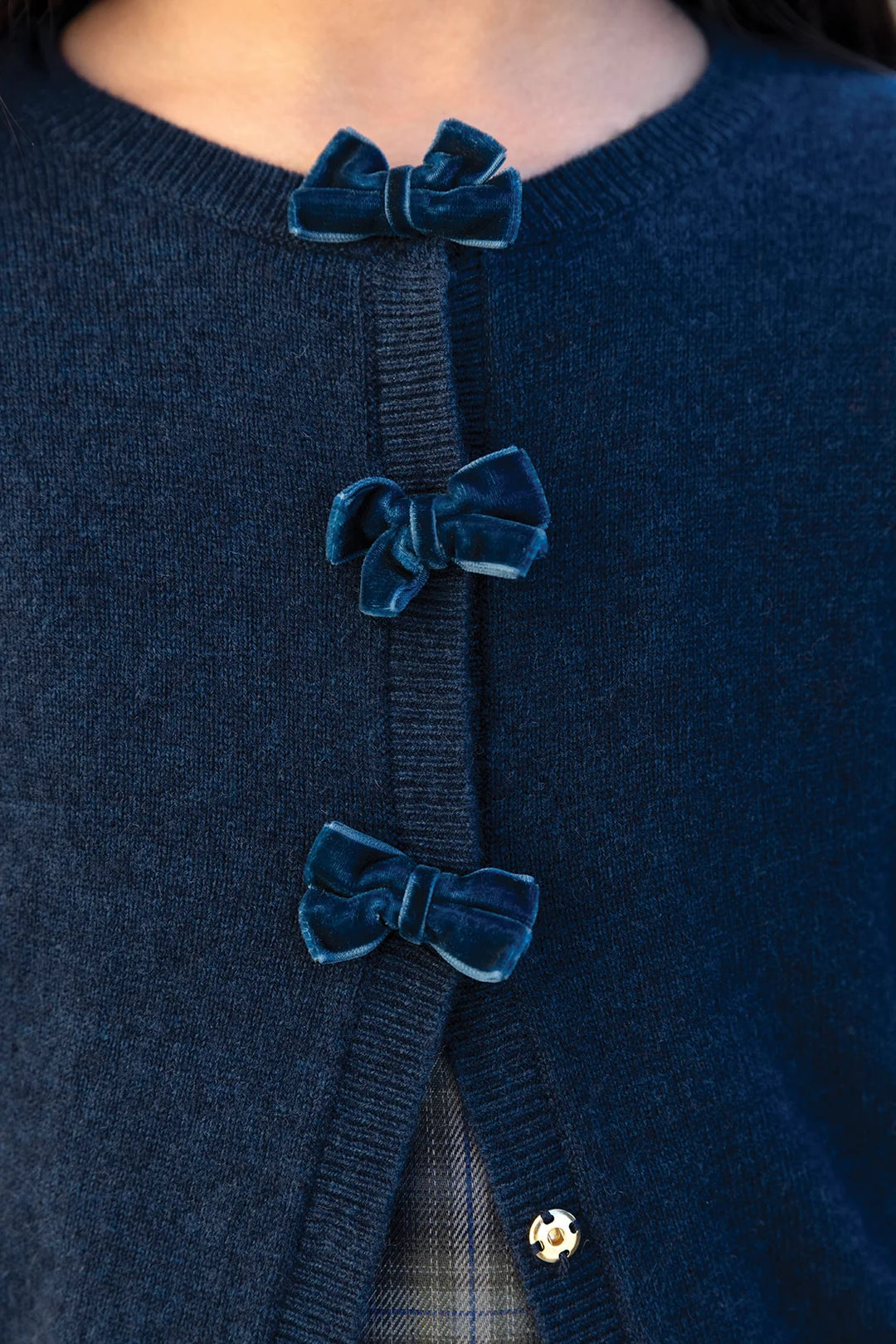 >Tartine et Chocolat Kids Wool Bows Cardigan - Navy