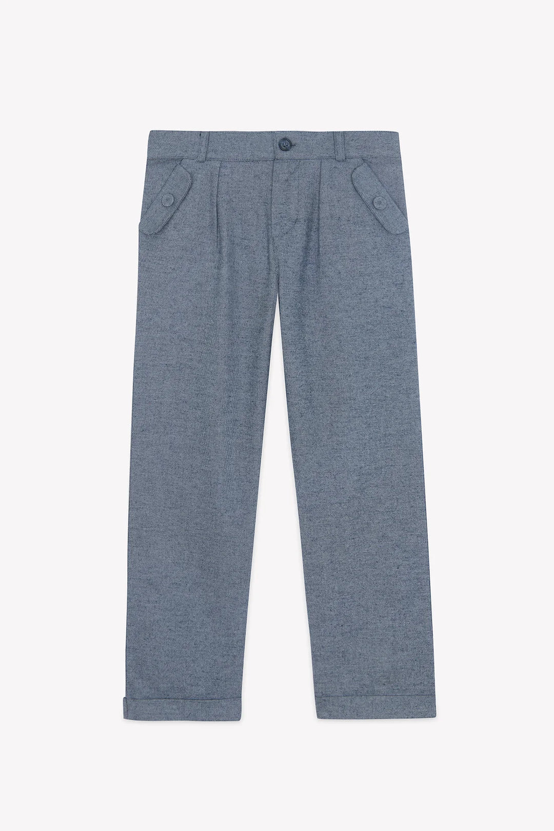 >Tartine et Chocolat Kids Cotton Pleats Trousers - Navy