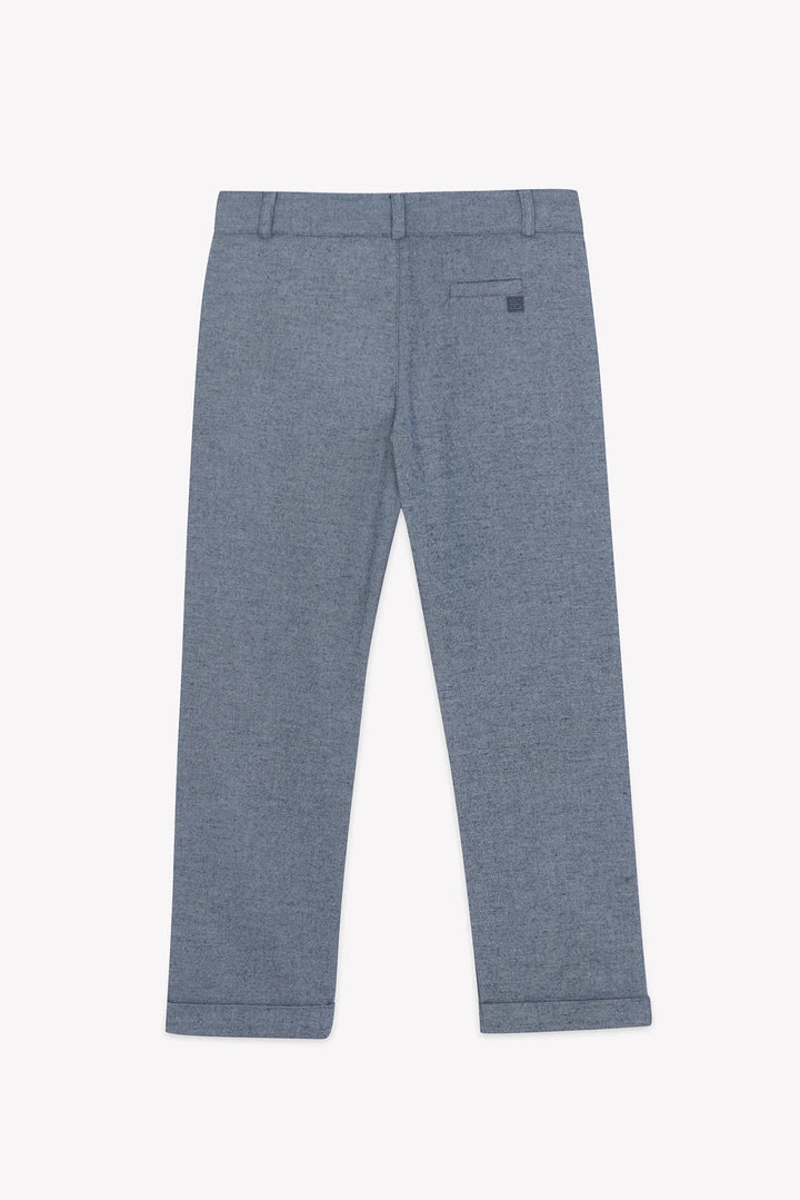 >Tartine et Chocolat Kids Cotton Pleats Trousers - Navy