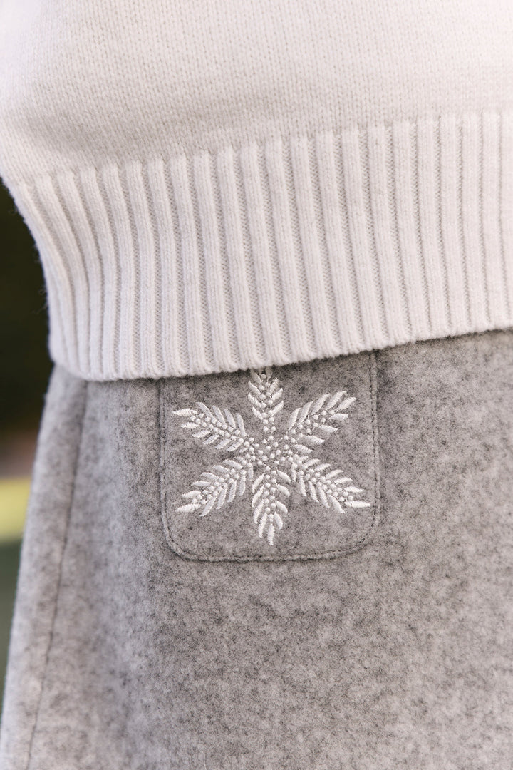 >Tartine et Chocolat Kids Wool Snowflake Embroidery Skirt - Heather Grey